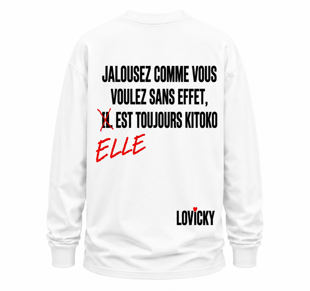 LONG SLEEVE ELLE EST TOUJOURS KITOKO - WHITE EDITION